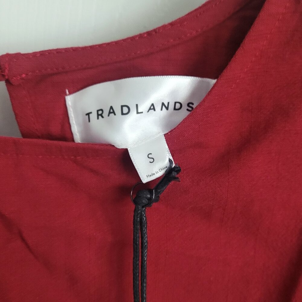 NEW TRADLANDS Nico 2.0 Balloon Sleeve Dress Garnet Size S - Picture 8 of 10